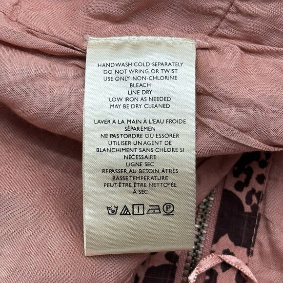 By Anthropologie Off-The-Shoulder Size 6 Pink Brown Tiered Ruffle Crop Top NWT - Picture 12 of 12